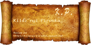Kilényi Piroska névjegykártya